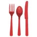 red cutlery set